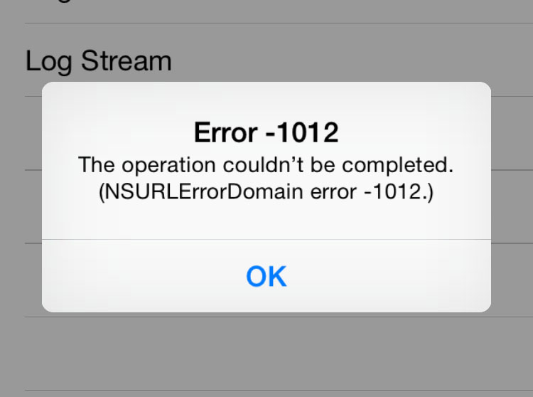 Netflix Error 1012 on iOS
