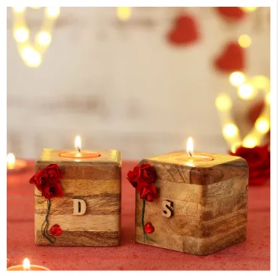 Personalized Wood Block Candles